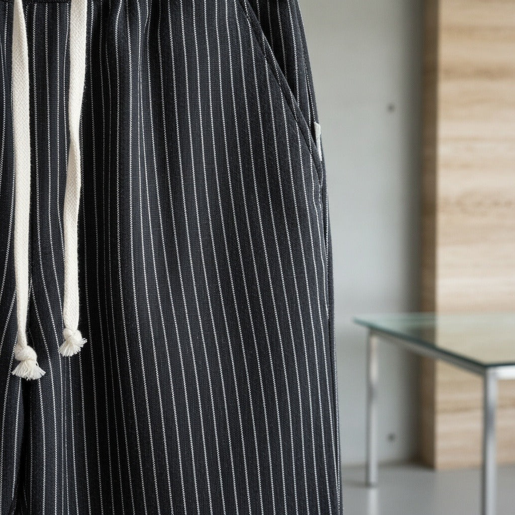 Striped Linen Trousers Men