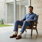 Striped Linen Trousers Men