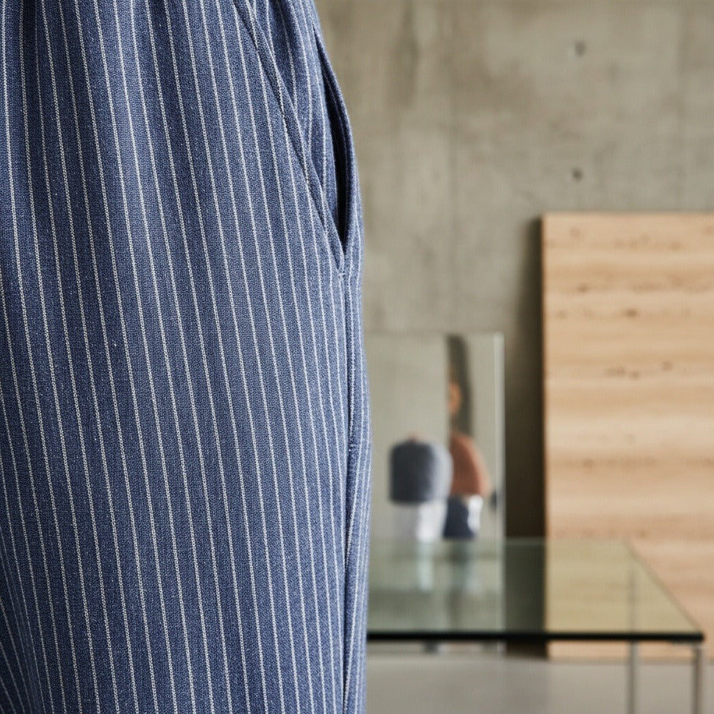 Striped Linen Trousers Men