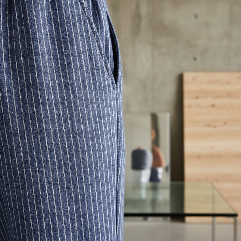 Striped Linen Trousers Men