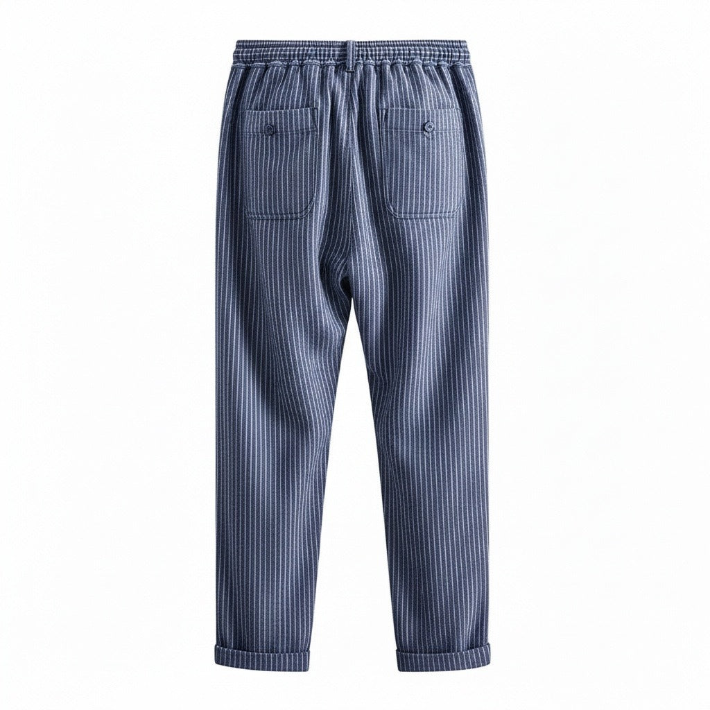 Striped Linen Trousers Men