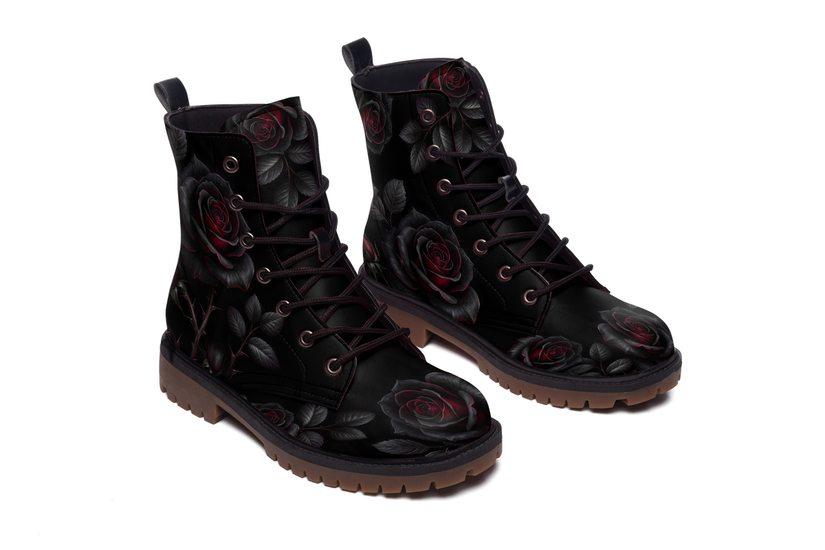Thornveil Rose Leather Boots