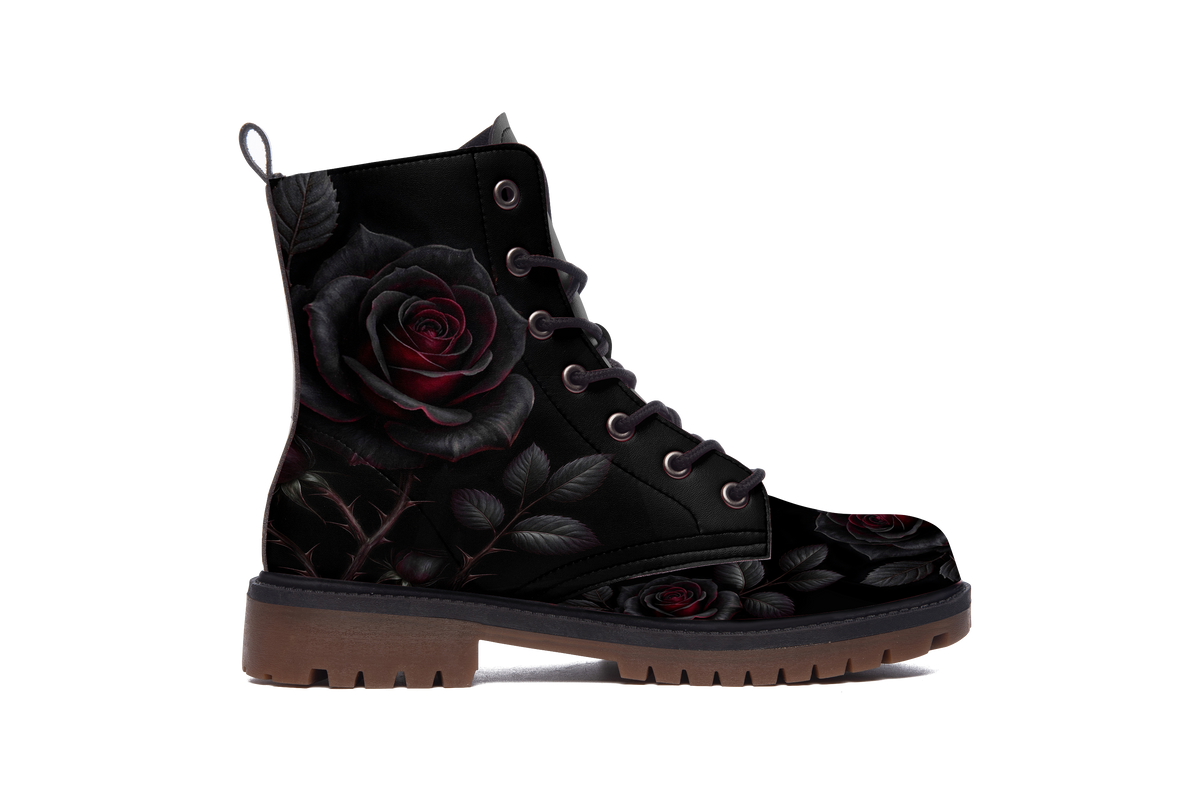 Thornveil Rose Leather Boots