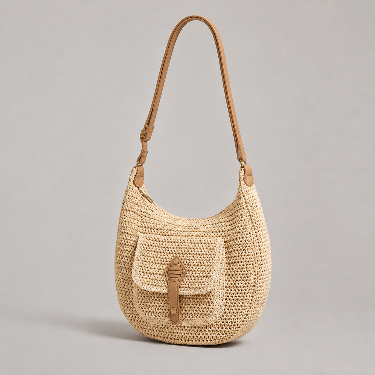Valentina Bag in Beige – three-quarter view